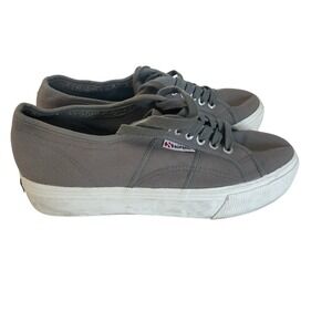 SuperGA Sneakers Platform Gray White Cotu 9 Men's 10.5 Women's Classic Italian
